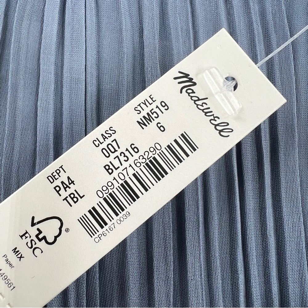 Madewell NWT Plissé Mini Tee Dress in Teapot Blue size 6 - Picture 5 of 9